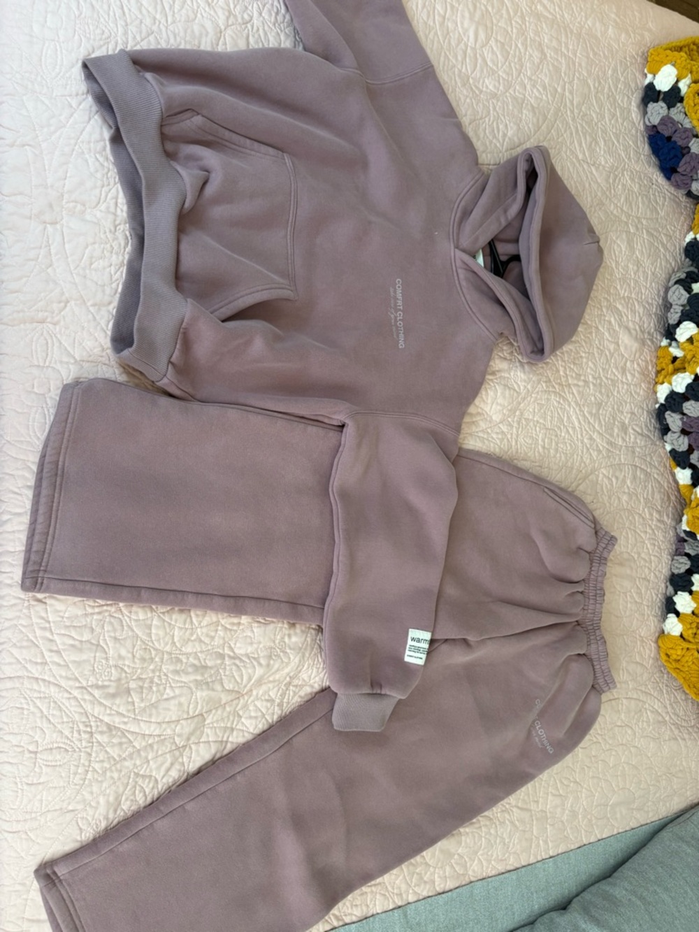 Kids Dusty Mauve Hooded Sweatshirt & Jogger Set
